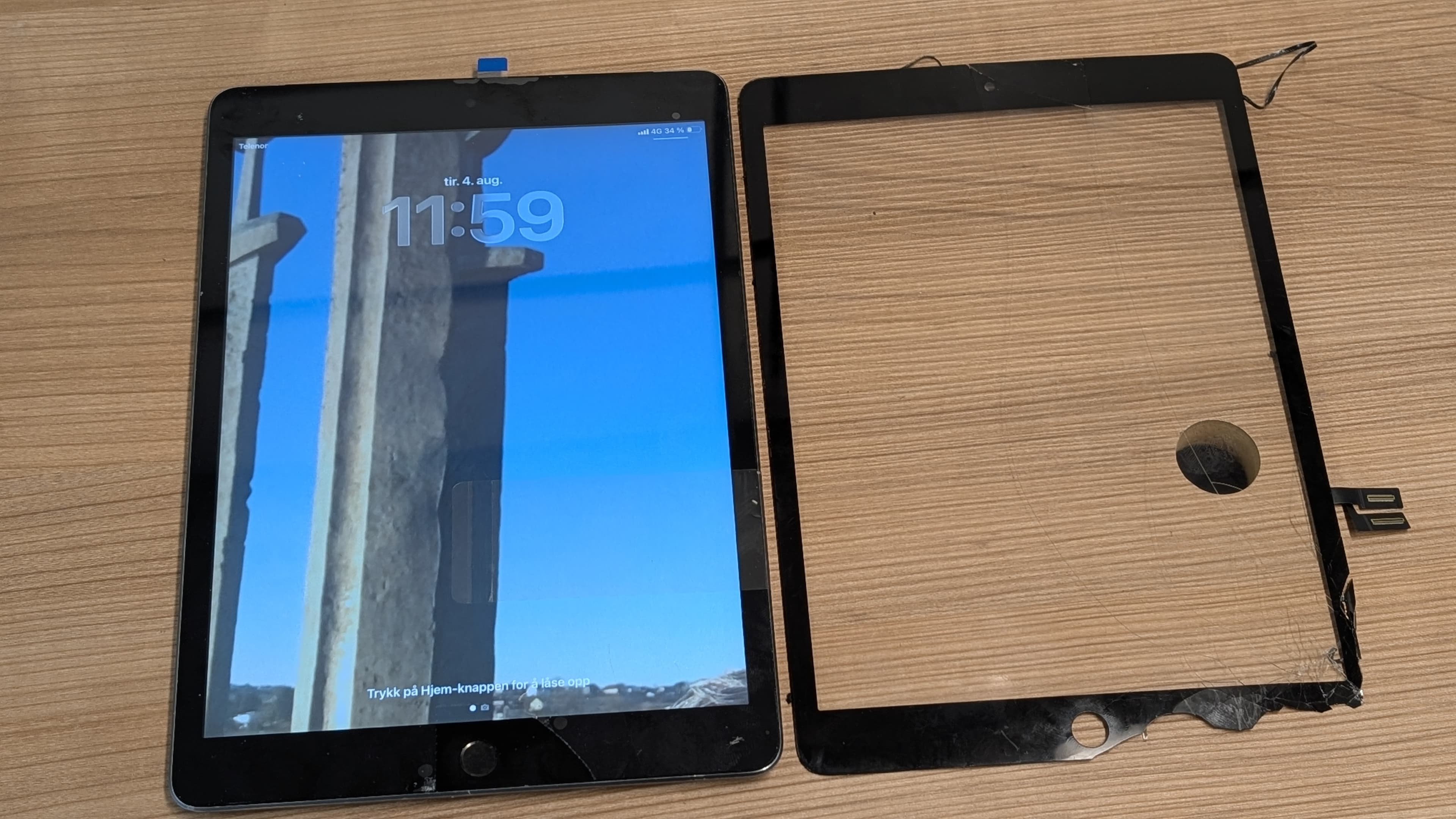 Etter: iPad 9 – Skifte av skjerm