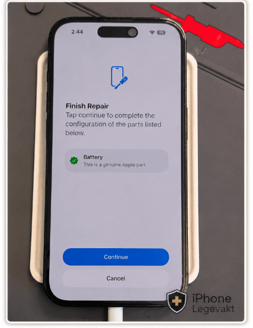 After: 100 % original Apple-batteri – iPhone 14 Pro