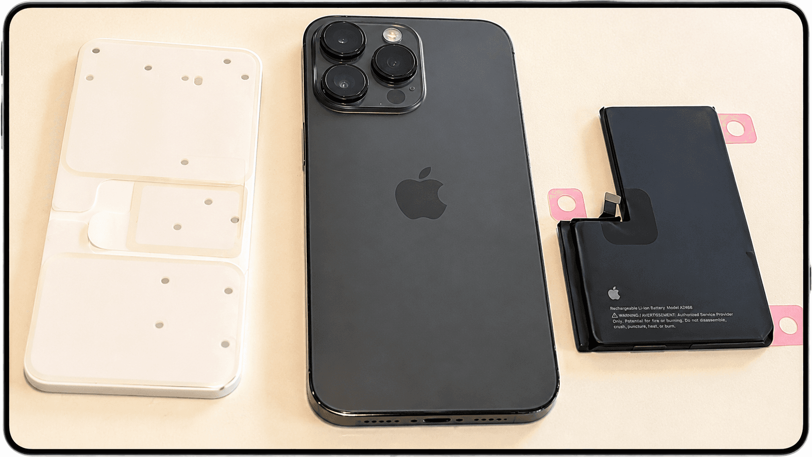 Før: iPhone 14 Pro Max – Original batteribytte med Apple-systemkonfigurering